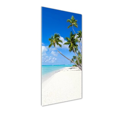 Glasbild vertikales Tropischer Strand