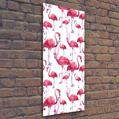 Foto auf glas vertikales Flamingos