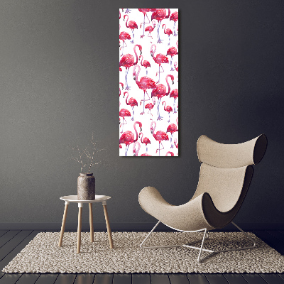 Foto auf glas vertikales Flamingos