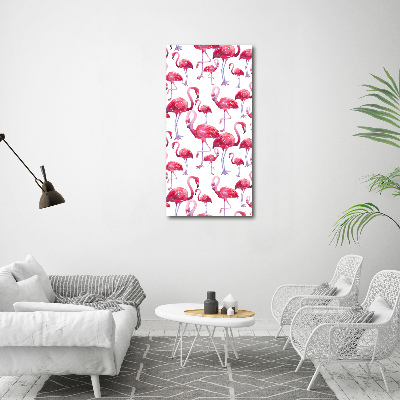 Foto auf glas vertikales Flamingos