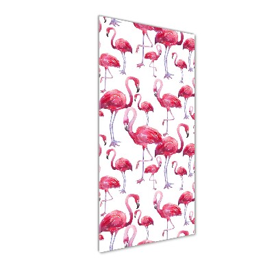 Foto auf glas vertikales Flamingos