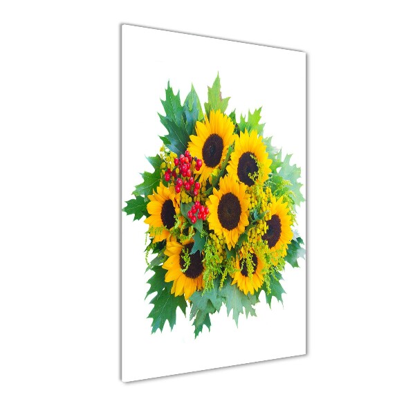 Foto auf glas vertikales Ein Strauß Sonnenblumen