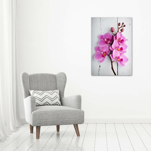 Glasbild vertikales Rosa Orchidee