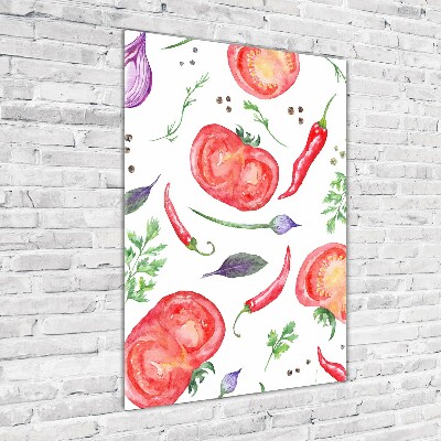 Bild aus glas vertikales Gemüse