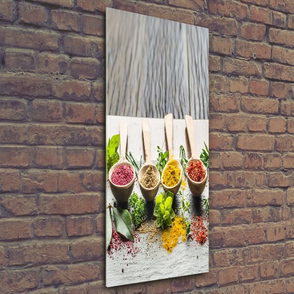 Glasbild vertikales Gewürze
