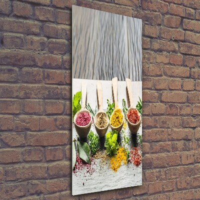 Glasbild vertikales Gewürze