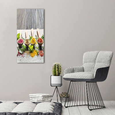 Glasbild vertikales Gewürze