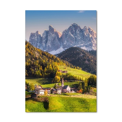 Foto auf glas vertikales Eine Stadt in den Bergen