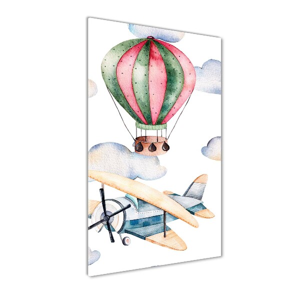 Foto auf glas vertikales Ballons und Flugzeuge