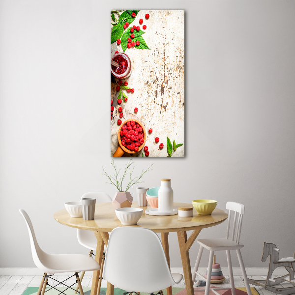 Foto auf glas vertikales Himbeermarmelade