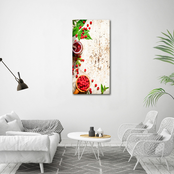 Foto auf glas vertikales Himbeermarmelade