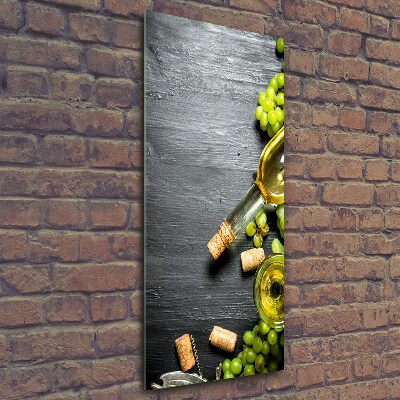 Bild aus glas vertikales Trauben und Wein