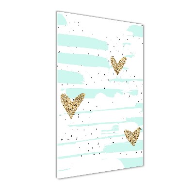 Bild aus glas vertikales Herzen und Punkte