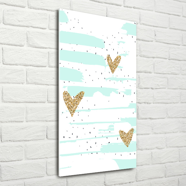 Bild aus glas vertikales Herzen und Punkte