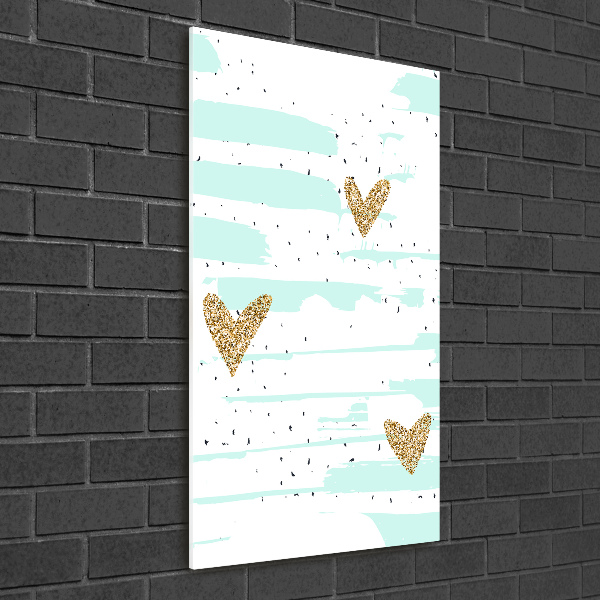 Bild aus glas vertikales Herzen und Punkte