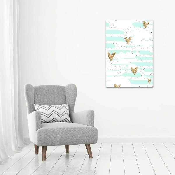 Bild aus glas vertikales Herzen und Punkte