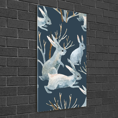 Glasbild vertikales Kaninchen