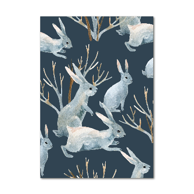 Glasbild vertikales Kaninchen