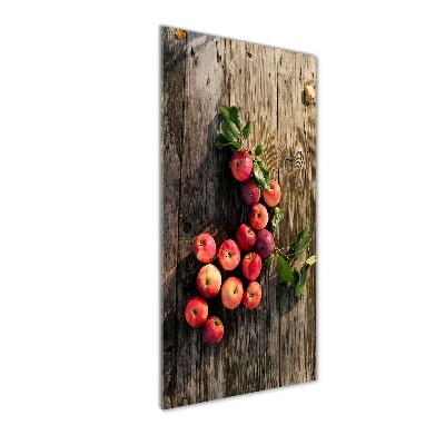 Foto auf glas vertikales Äpfel auf dem Tisch