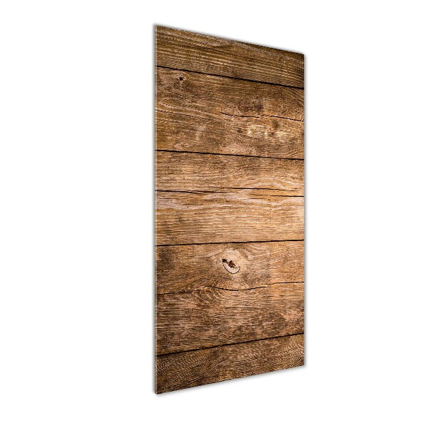 Bild aus glas vertikales Holzhintergrund