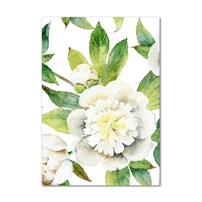 Bild aus glas vertikales Pfingstrosen