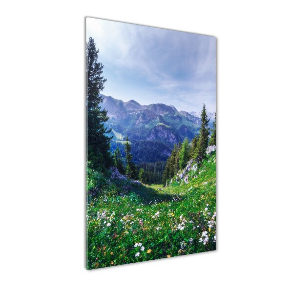 Glasbild vertikales Alpen
