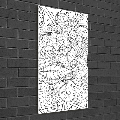 Foto auf glas vertikales Zentangle-Hintergrund