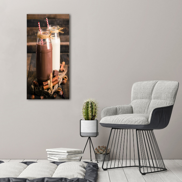Glasbild vertikales Milchshakes