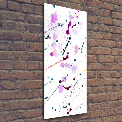 Glasbild vertikales Bunte Flecken