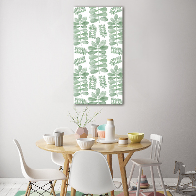 Bild aus glas vertikales Eukalyptusblätter