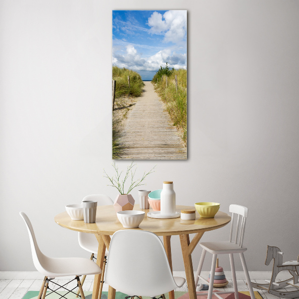 Bild aus glas vertikales Weg zum Strand