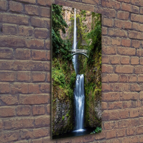 Glasbild vertikales Wasserfall