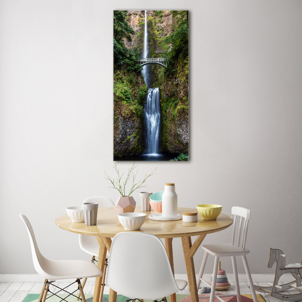 Glasbild vertikales Wasserfall