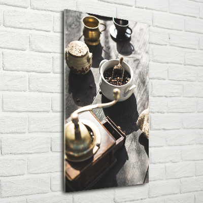 Bild aus glas vertikales Kaffeemühle