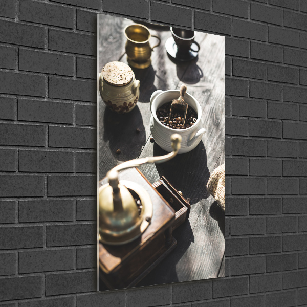 Bild aus glas vertikales Kaffeemühle