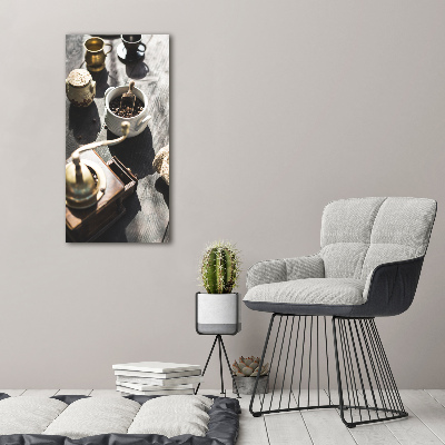 Bild aus glas vertikales Kaffeemühle