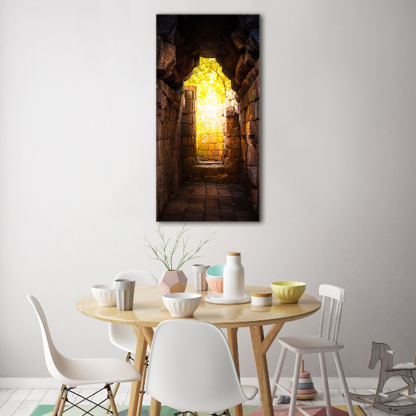 Glasbild vertikales Die Schlosskeller