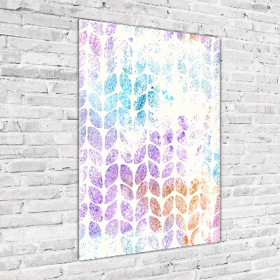 Glasbild vertikales Bunte Blätter