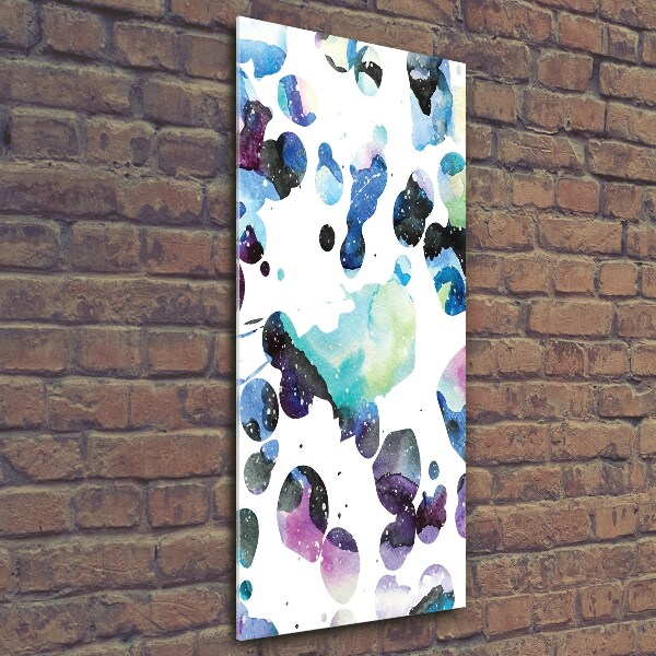 Glasbild vertikales Farbenfrohe Galaxie