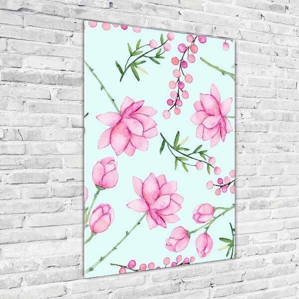 Foto auf glas vertikales Blüten und Beeren