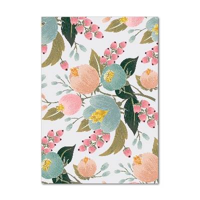 Glasbild vertikales Frühlingsblumen