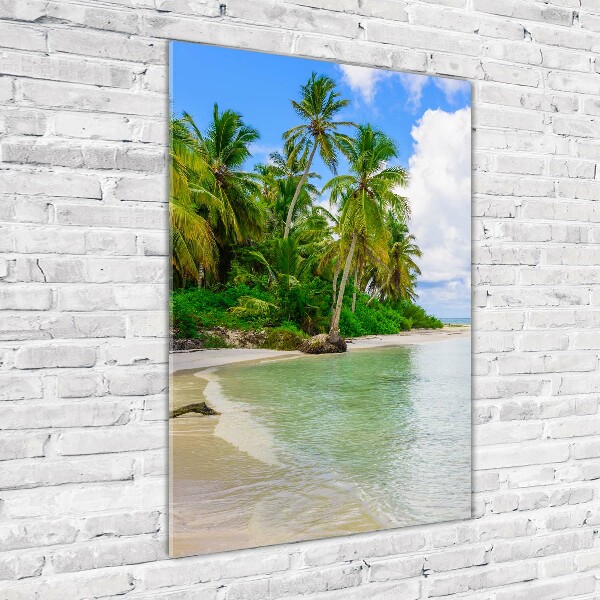 Glasbild vertikales Tropischer Strand