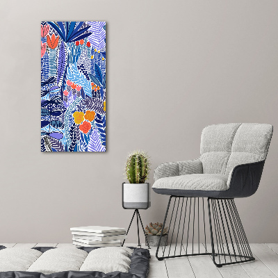 Bild aus glas vertikales Tropische Blumen