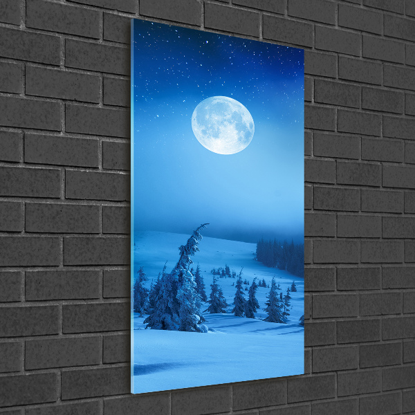 Glasbild vertikales Vollmond