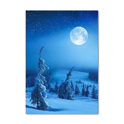 Glasbild vertikales Vollmond