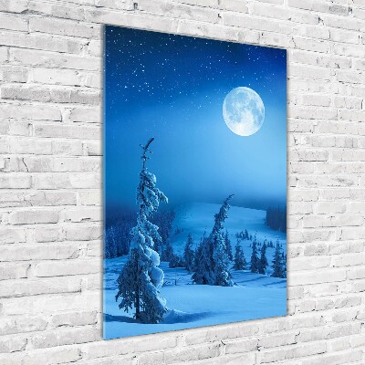 Glasbild vertikales Vollmond