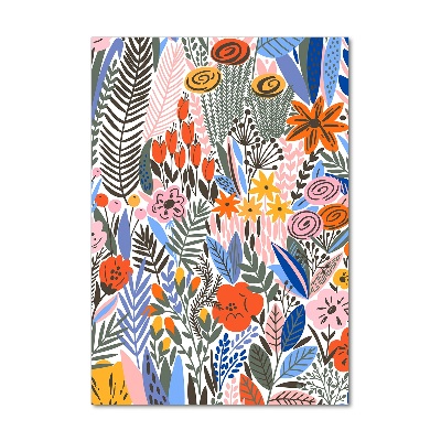 Glasbild vertikales Tropische Blumen