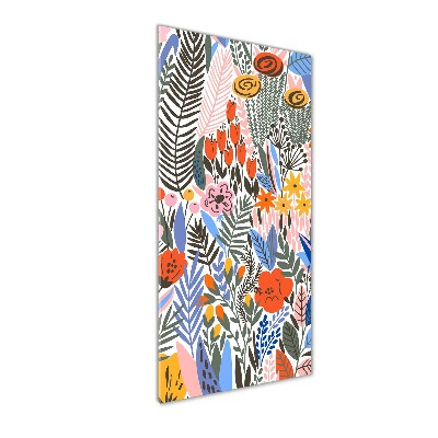 Glasbild vertikales Tropische Blumen