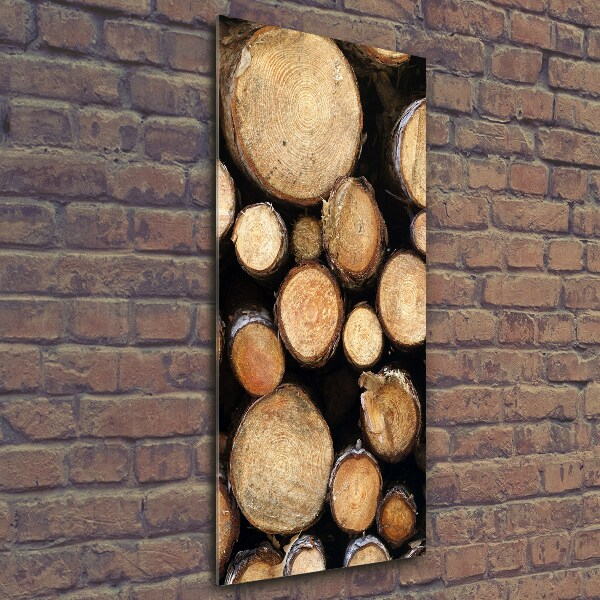 Bild aus glas vertikales Holzstämme