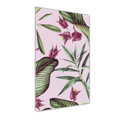 Glasbild vertikales Hawaiianisches Muster